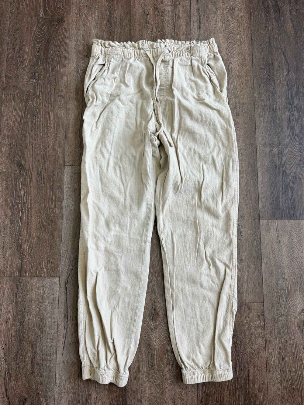 Social Standard Sanctuary Linen Jogger Tan Pants Women’s Size Medium